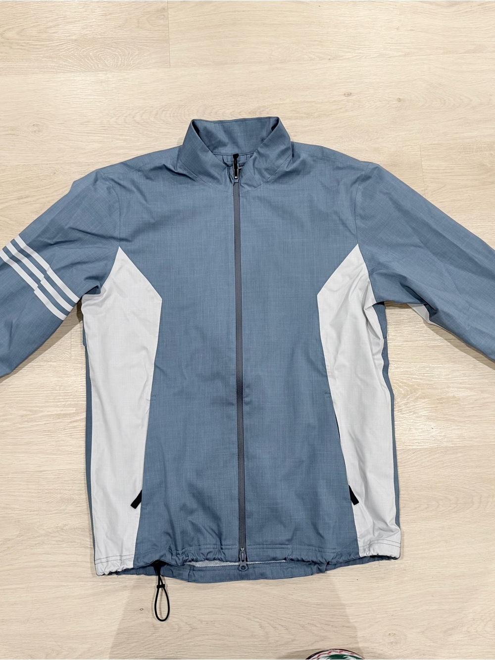 adidas Blue and White Zip-Up Windbreaker Jacket